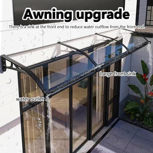 Toldo de aluminio curvado de alta durabilidad con cubierta de policarbonato 4