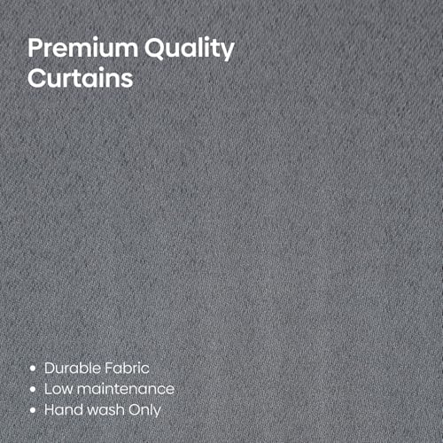 Image of Rivermoor 5 Feet Blackout Curtains Set of 1 | Solid Window Curtain for Living Room & Bedroom | Grey | 80% Room Darkening | 250 GSM | Acrylic Eyelet | 114 x 152 cm