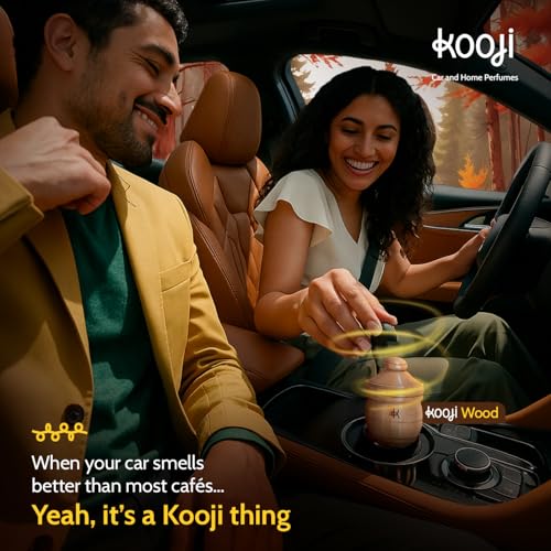 Image of Kooji Wood - Timber Forest Car & Home Perfume - 12ml | Premium Freshener - Cedarwood, Pine & Moss Notes - 100% Indian Ingredients - Long-Lasting Aroma - Up to 90 Days