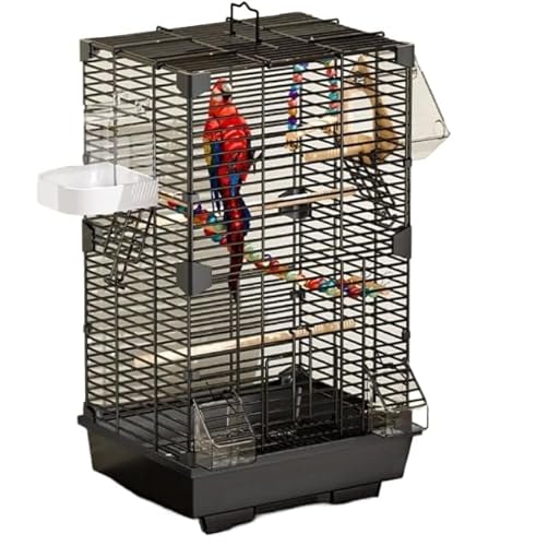 鳥かご、観賞用ケージ LAJOKING 広い空間にぴったりの 大型金属製折りたたみケージ オウム セキセイインコ オカメ (b)