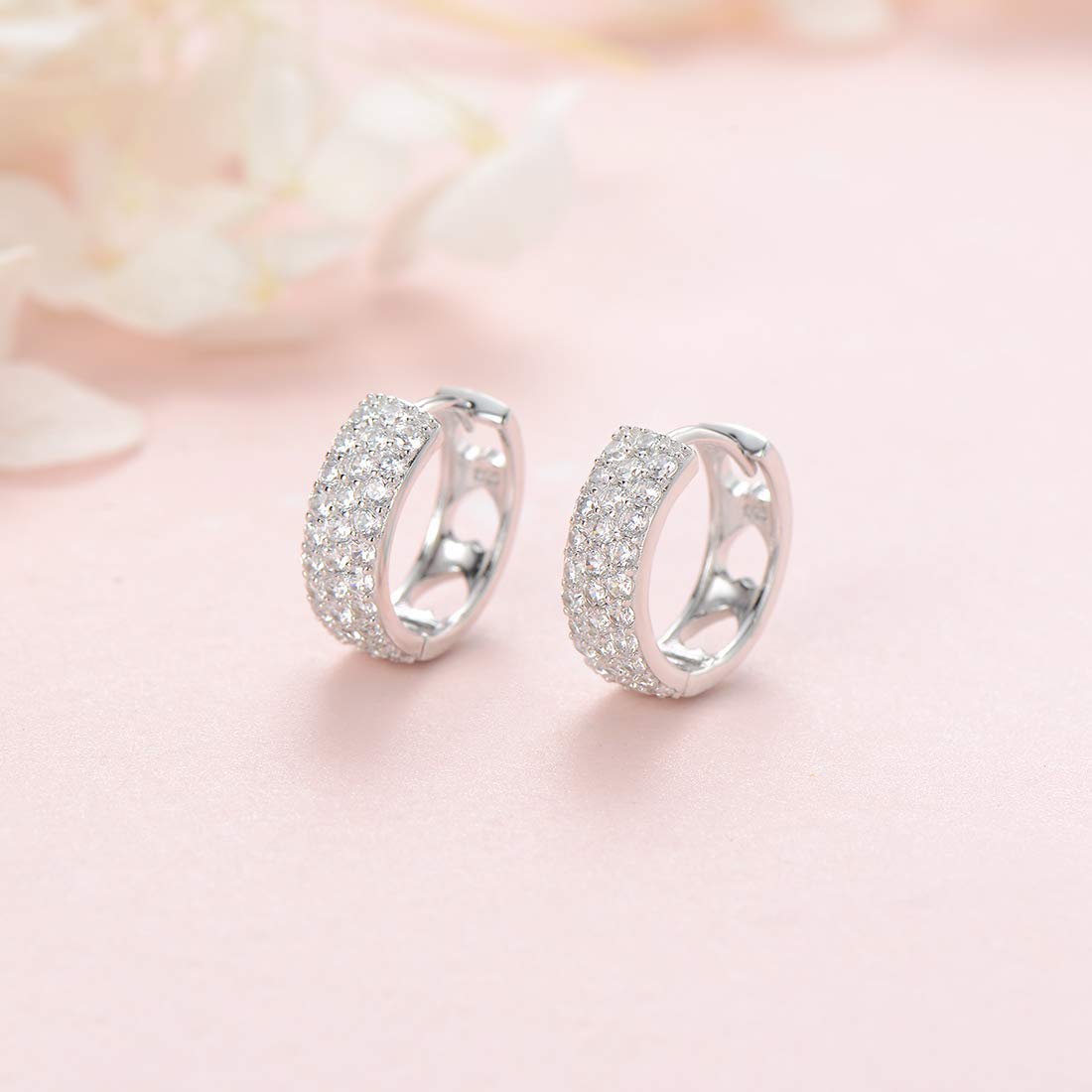 Piccolo Piercing Cartilagine Orecchini a Cerchio per Donna in Argento Sterling 925 con Zirconia Cubica Gioielleria - Diametro: 15 mm