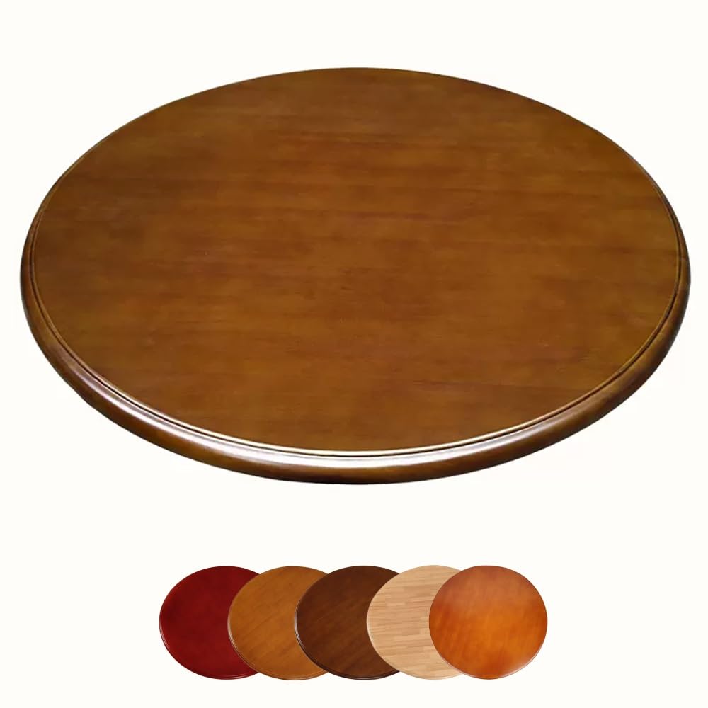 Plateau de service en bois de noyer Lazy Susan rond grand format 76 cm