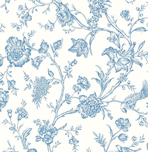 NextWall Jasmine Chinoiserie Peel and Stick Wallpaper (Carolina B...