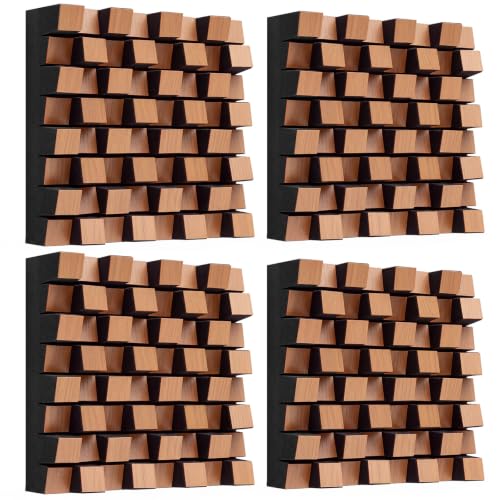 Yeshone 4-Piece Sound Diffuser Panels on Amazon