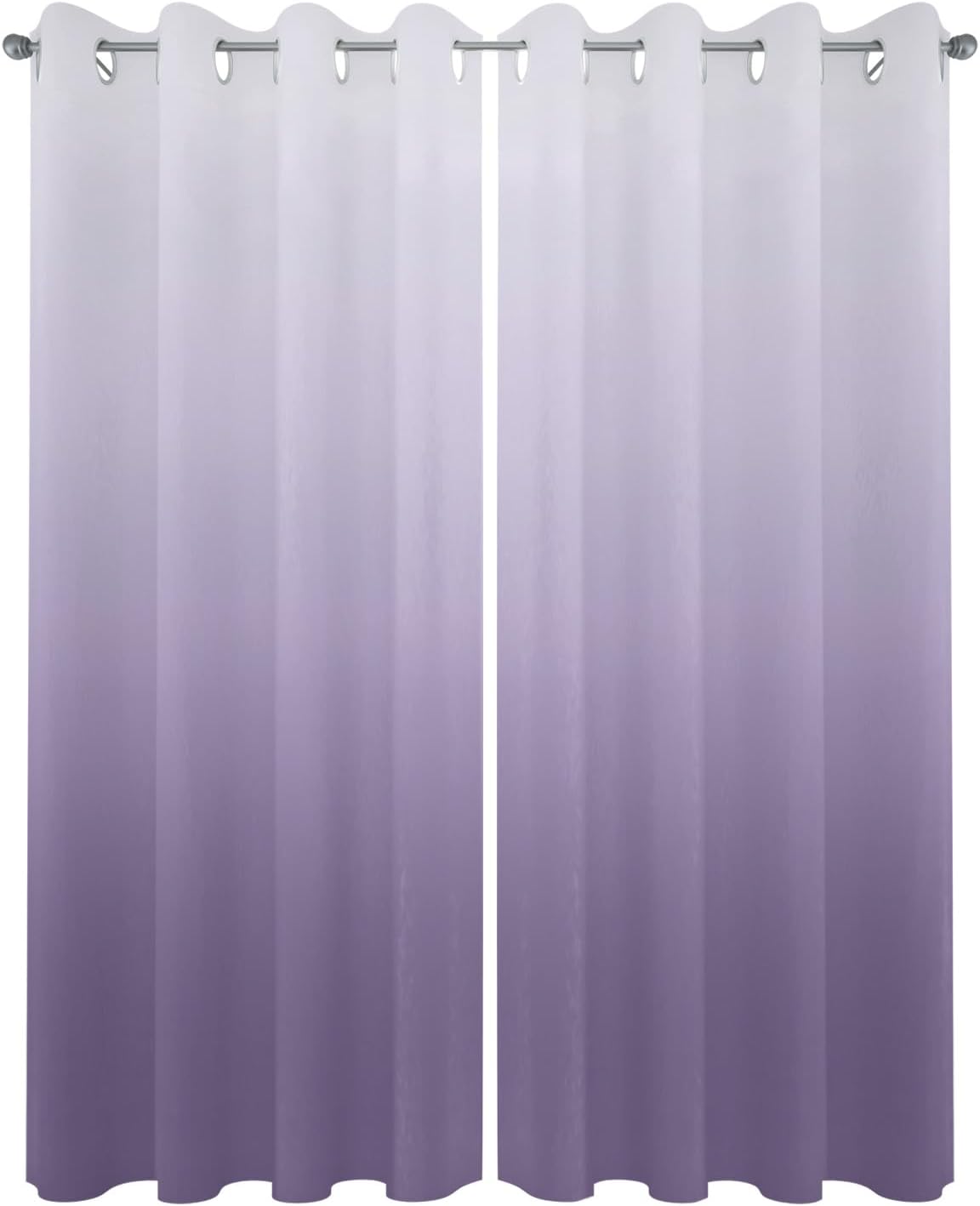 Outdoor Curtains Purple Ombre Waterproof Curtain for Patio Gradient Gradual Color Indoor/Outdoor Curtain Light Filtering Grommet Outside Curtains Panels for Patio Gazebo Balcony 54"x95" Set of 2