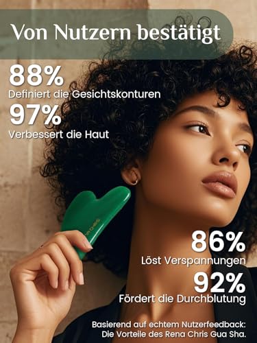 Rena Chris Gua Sha Stein, 100% natürliche Gua Sha Stein für Schwellungen und Straffung, Guasha Massagesteine für Hautpflegeroutine, Gua Sha Gesichtsmassage auch für Augen und Körper（Grüner Aventurin） 4