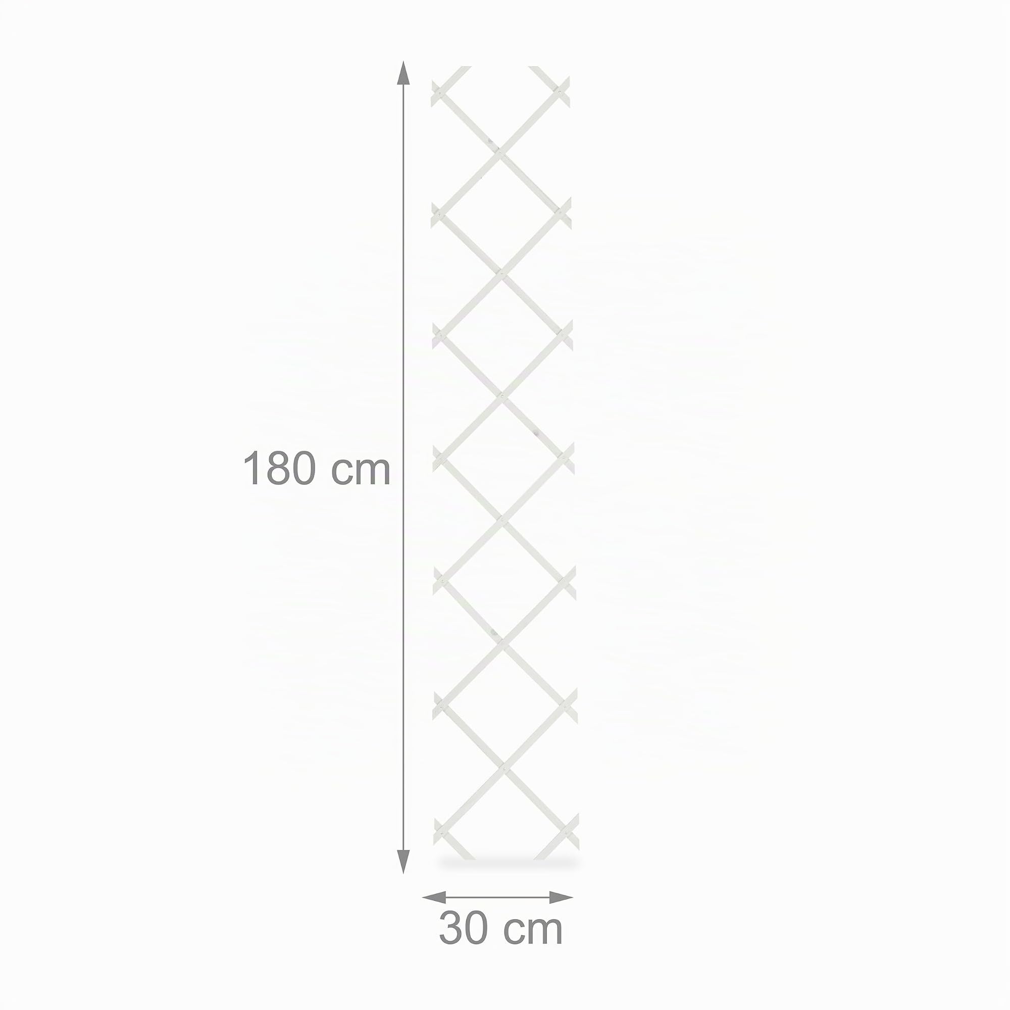Relaxdays Guías Plantas Trepadoras, Set 3, Celosías Extensibles, Enrejado Enredaderas Pared, 180x30 cm, Madera, Blanco
