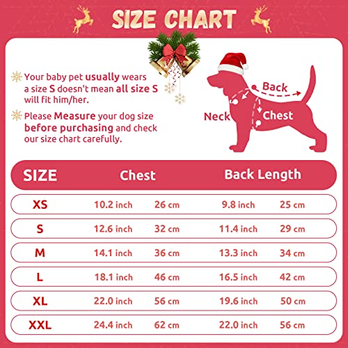 ABRRLO Dog Christmas Jumpers XS Small V Neck Puppy Xmas Jumper Cute Elk Red Doggy Cat Christmas Sweater Knitted Outfits for Small Medium Large Dogs (Wine Red Reindeer,XXL) - Image 4