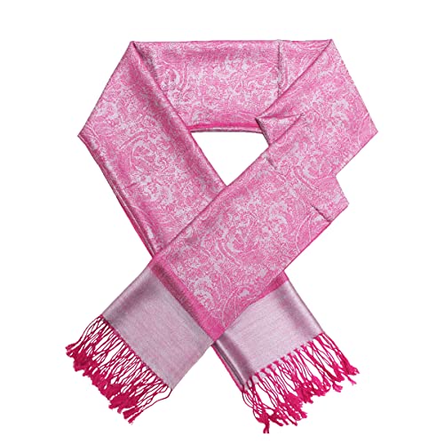 Jacquard Paisley Pashmina Shawl Wrap Elegant Double-Sided Two Tone Vintage Scarf