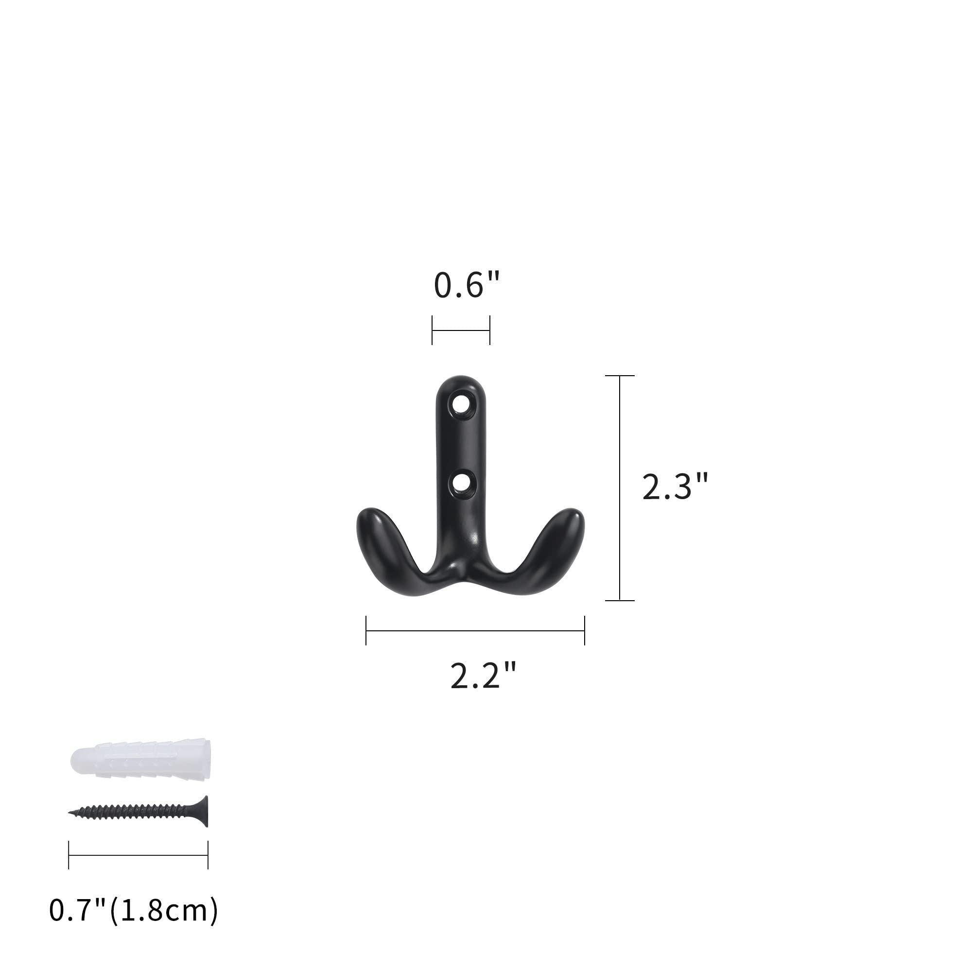 Kleiderhaken Wand Lagerhaken for Mantel for Küche Entrannway Mudroom 3 stücke Große 3 Stück Kleines Set Schwarz Haken Schwarz for Flur Eingang Mantel Garderobenhaken/Kleiderhaken