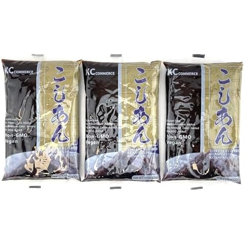 Japanese Style Sweetened Red Bean Paste VEGAN & GLUTEN-FREE, NO PRESERVATIVE, NO-MSG, NON-GMO, Sweetened Adzuki Bean Paste Good For Desserts, Buns, Pastry Filling, Mochi 14oz (Pack of 3, 14, Ounce) Cover