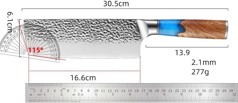 Meat Cleaver,Cleaver Knife, 7 Inch Kitchen Knife 5Cr15MoV Steel Kitchen Knives Anti-Sticking Japanese Style Handmade Forged Knife Wood Resin Handle