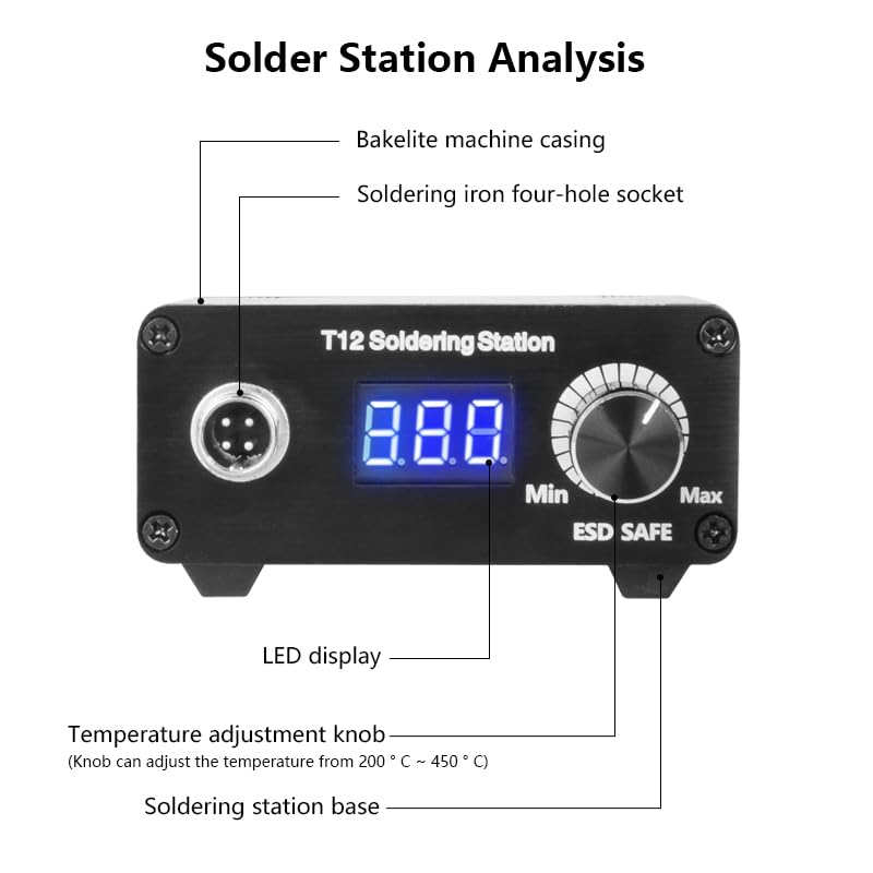 HANDSKIT Soldador por Puntos 72W Máquina de Soldadura Portátil de Mano,Pantalla LED,Mini soldadora por puntos con punta de hierro de soldadura y mango para reparaciones domésticas DIY