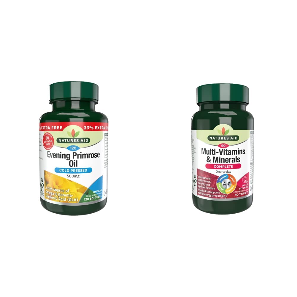 Buy Natures Aid Evening Primrose Oil, 500 mg, 120 Softgels (Pure Cold