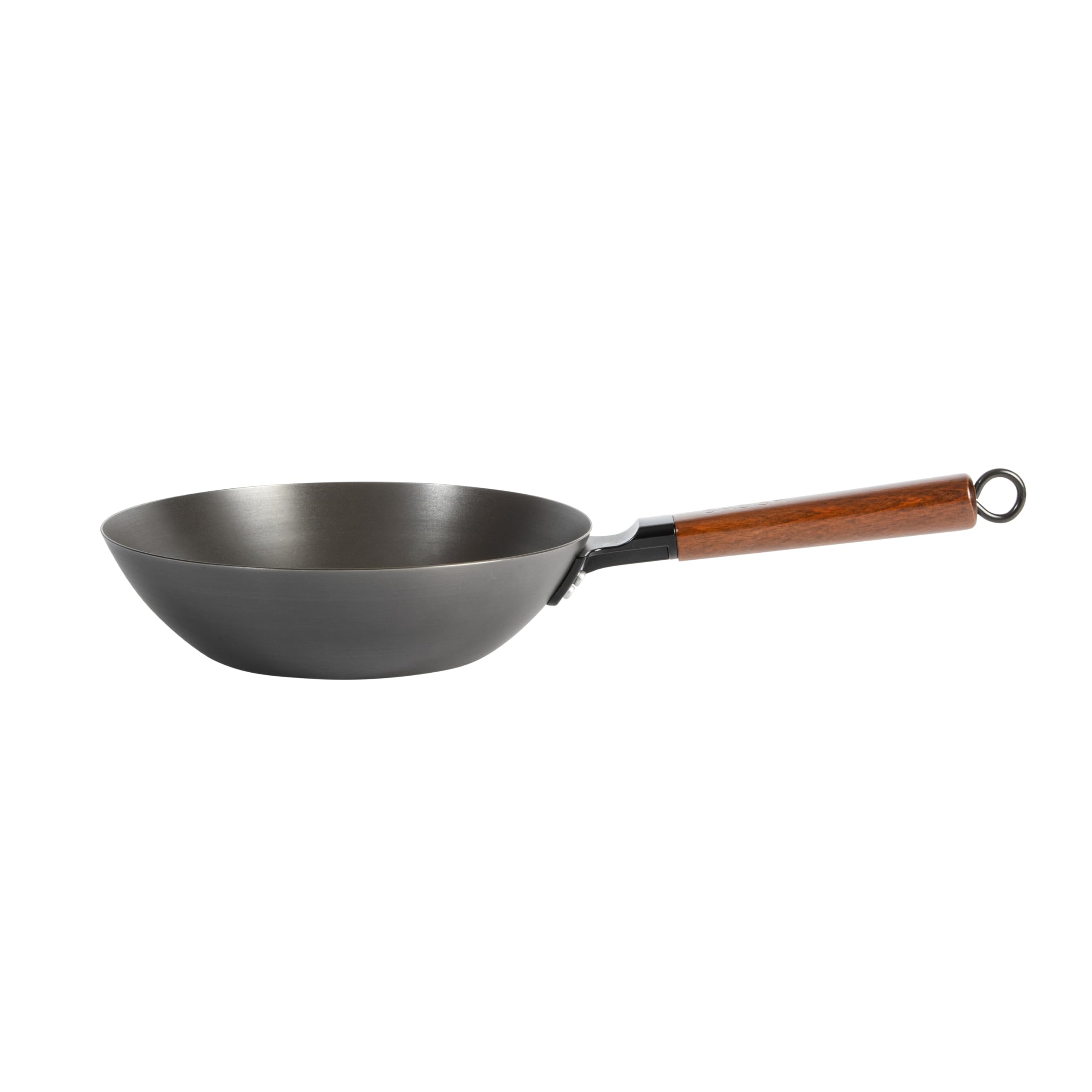 Babish 9.5 Inch Carbon Steel Wok Pan, Flat Bottom Stir Fry Pan, Induction
