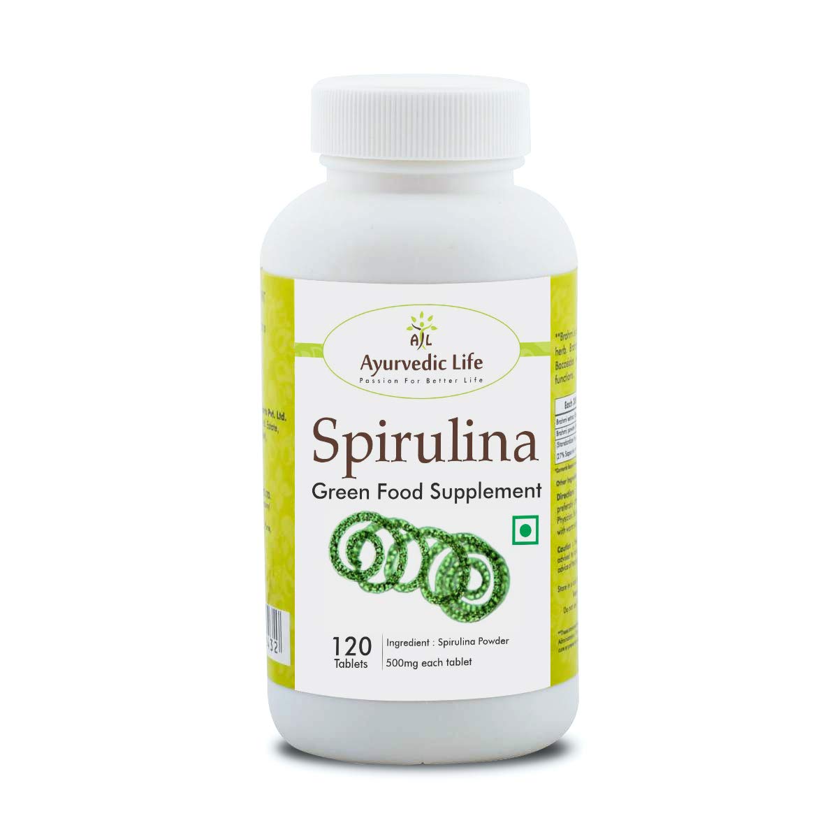 Ayurvedic Life Spirulina Tablets 500mg Tablets, Green, 120 count (B06XB8NWB1) Amazon Price History, Amazon Price Tracker