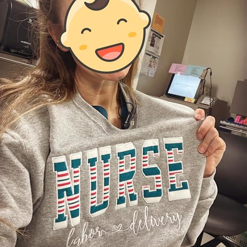 Appliqué Custom Embroidered Labor and Delivery Sweatshirt for Nurses with name on sleeve, Labor and Delivery Nurse Shirt,L&D Nurse Gift, Future Nurse Gifts,labor and delivery nurse,Nurse Appreciation2