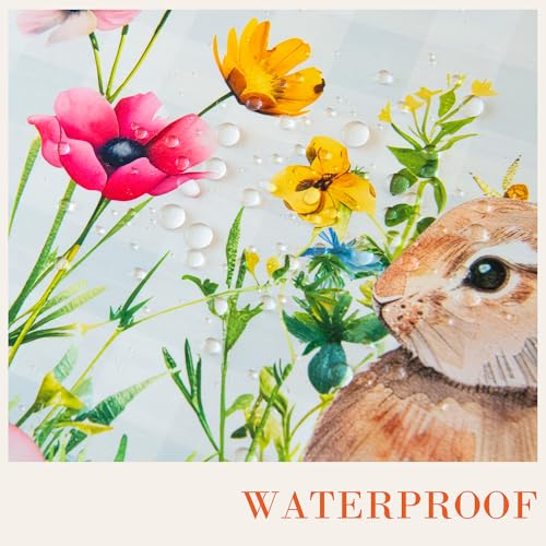 Easter-Bunny-Tablecloth-Waterproof–Spring-Floral-Print-Rectangular-Table-Cloth-Stain-Resistant-Table-Cover-Perfect-for-Dining-Kitchen-Decor-W60-x-L84 Easter Bunny Tablecloth Waterproof–Spring Floral Print Rectangular Table Cloth Stain Resistant Table Cover Perfect for Dining Kitchen Decor W60 x L84