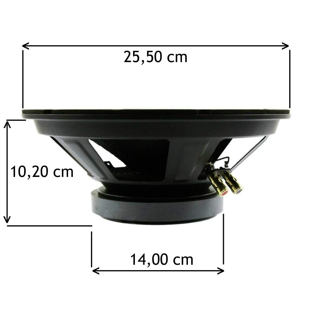 Pyle 1 WOOFER PPA10 PPA 10 Altavoz 25,00 cm 250 mm 10" diametro 300 vatios rms y 600 vatios MAX impedancia 8 ohmios para Fiestas casa, 1 Pieza