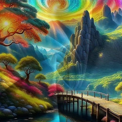 Housse de couette imprimée 3D paysage avec fermeture éclair cachée lit