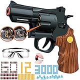 Toy Gun Soft Bullet Toy Revolver, Educational Model Toys Pistol Shooting Games Shell Ejecting Toy Guns Foam Blaster, Can Fire Sponge Bullets, Water Gel Beads, Gifts for Kids Boys Girls