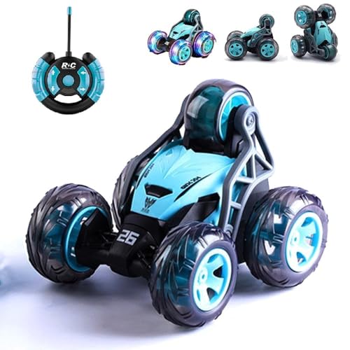 Image of Brand Conquer Remote Control Rock Crawler Mist Smoke Spray Function, High Speed 1:18 RC Car Toys for Boys 2WD Off Road Vehicle Toy Cars for Kids Monster Truck Rock Climbing Car Toy (Stunt Cars Blue)