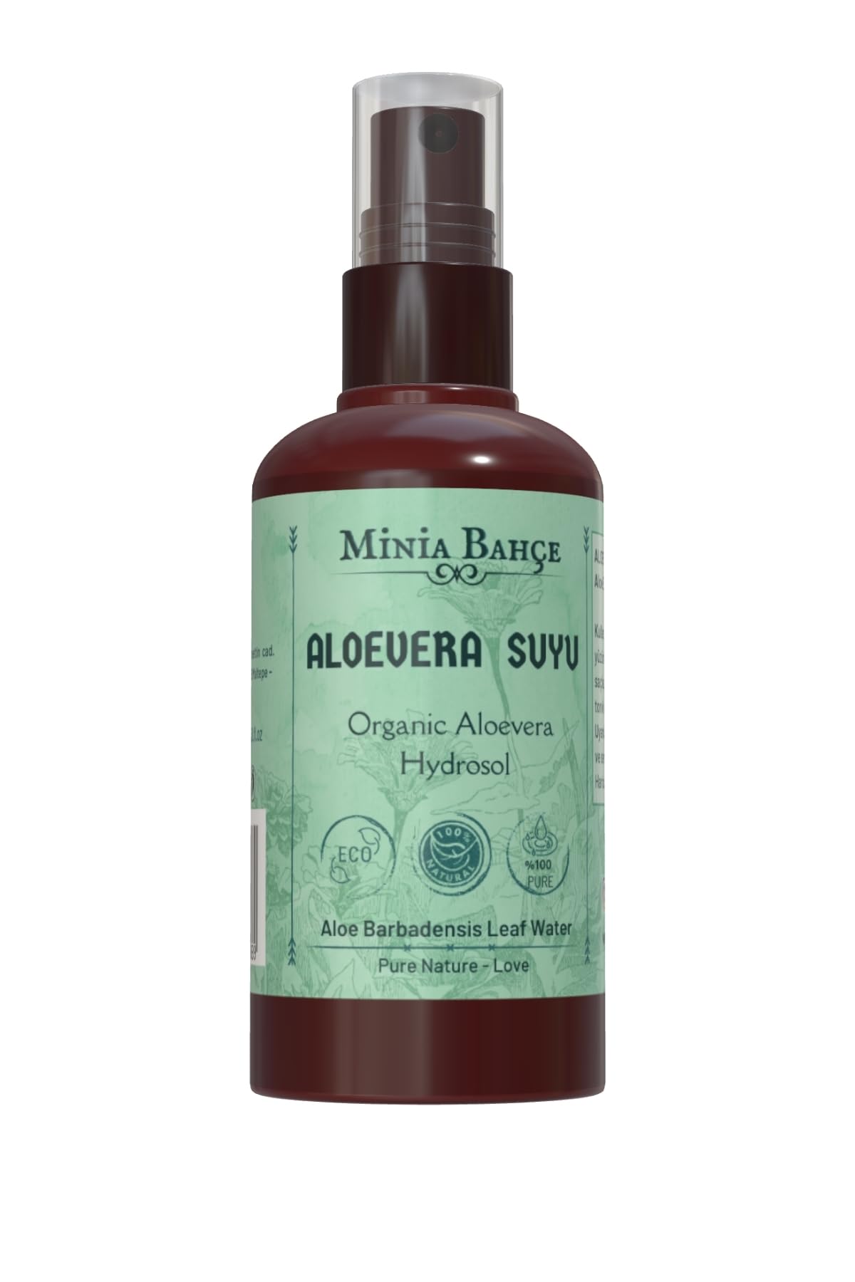 Organik Aloevera Suyu -%100 Doğal Hidrosol, 150ml