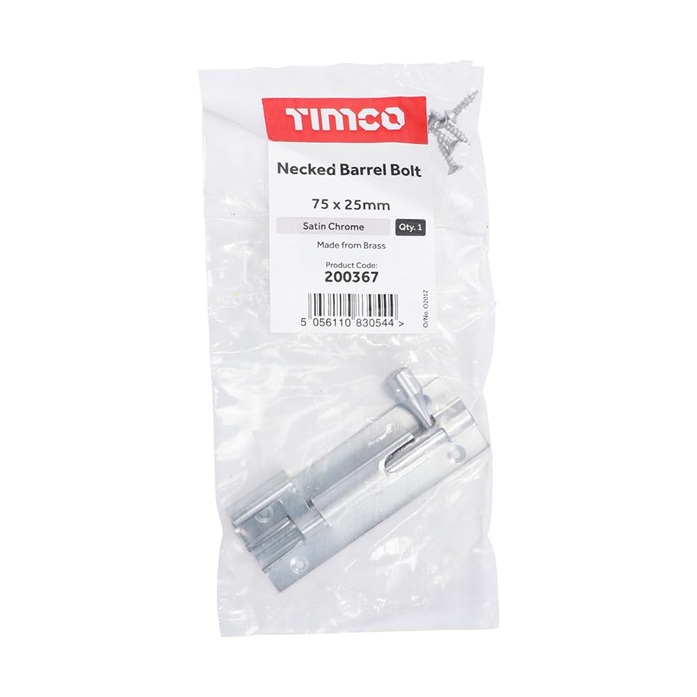B&Q -  Necked Barrel Bolt Satin Chrome75 X 25mm