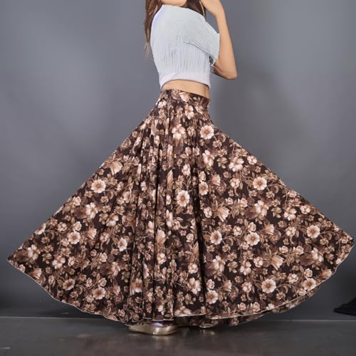 Image of JYESHTA Women's American Crepe Flared A Line Stitched Long Skirt with 12 Mtr Flare 40 in Height | Skirts for Women Long Length | Long Skirts for Girls