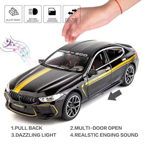 Image of 1:24 B-m-w MH8 800 Diecast Metal Pull Back Car with 6 Openable Doors with Sound and Light Toy Decoration car Best Gift Toys for Kids (1:24 B-m-w MH8 800 - White)