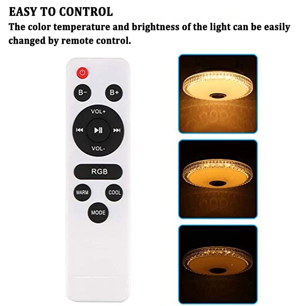 Plafoniera LED Crystal Music con Altoparlante Bluetooth, App Intelligente e Telecomando, Lampadario Che Cambia Colore per Bagno, Soggiorno, Cucina