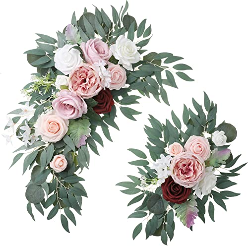Sojock Artificial Wedding Sign Flower Swag (Pack Of 2) For Wedding Background Decoration And Wedding Welcome Sign Floral Decoration #TOP3