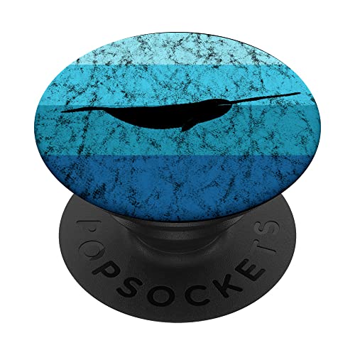 Narwhal Sea Life Retro Vintage Ocean Water Whale Fish PopSockets PopGrip Intercambiabile