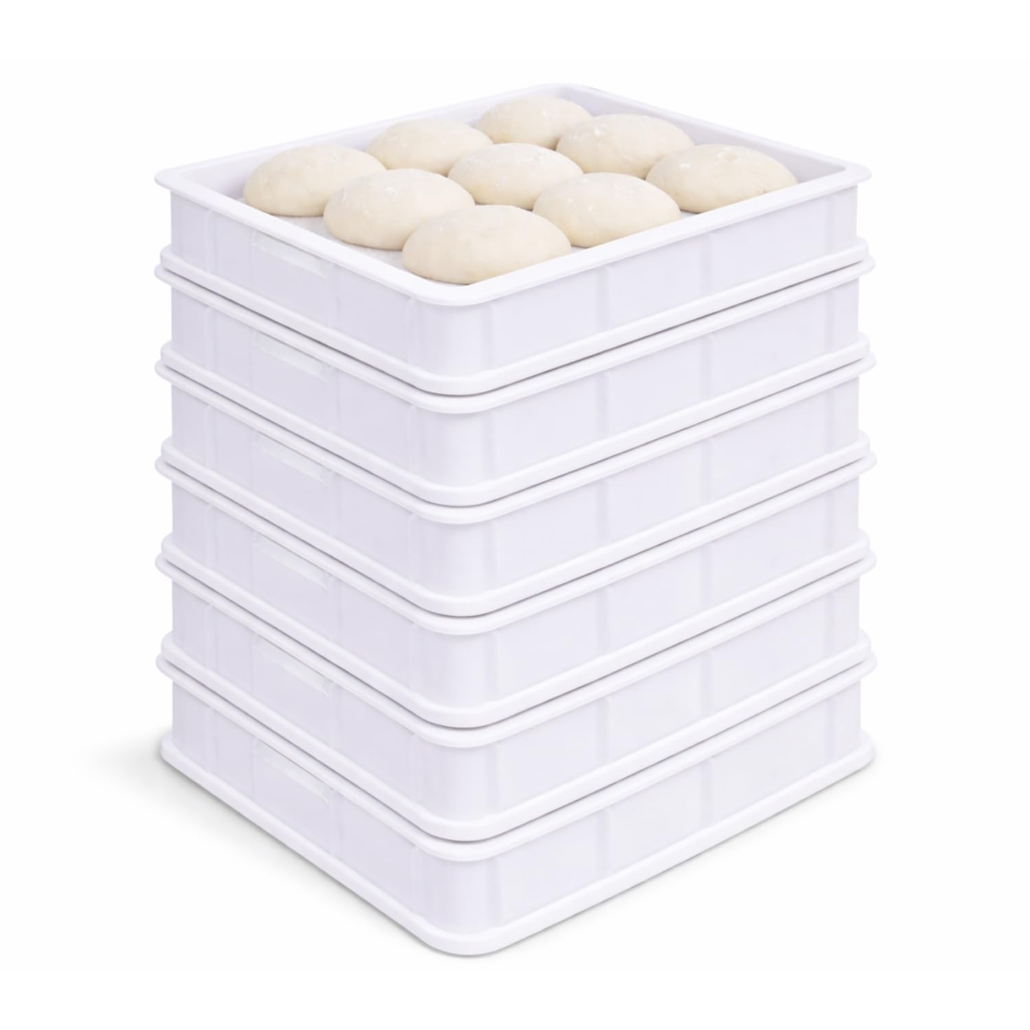 VIRSUS Cassetta per impasti Pizza e Pane HD3, misura 30x40x10 cm e capacità 10 Litri, colore neutro, Contenitore per alimenti, porta impasto per panetti SENZA COPERCHIO (6)