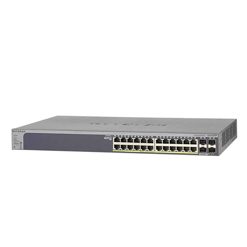 NETGEAR GS728TP Smart switch 24 ports 1000Base-T PoE avec 4 slots SFP dédiés, Budget PoE 192W - Garantie à vie