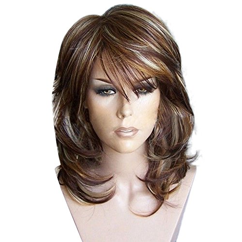 Coloré(TM) Wig Ombre Blonde Longue Perruque Frisée Perruque Synthétique Complète de la Résistance de Chaleur Cover