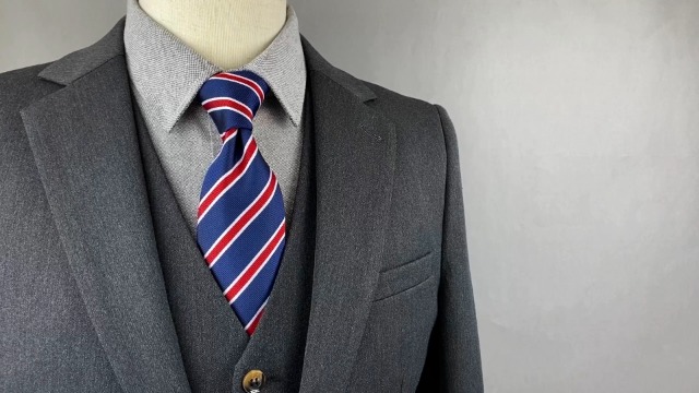 Cravate Homme Rayée Bleu Royal Et Marine - Soie Microfibre - 147 Cm - Set élégant Pour Costume