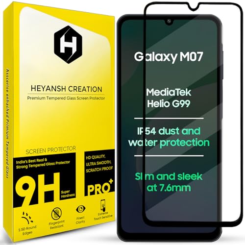Image of Tempered Glass Screen Protector Compatible for Samsung Galaxy M07 5G / Samsung Galaxy M07 / Samsung Galaxy A07 5G / Samsung Galaxy F07 with Edge to Edge Coverage and Easy Installation Kit