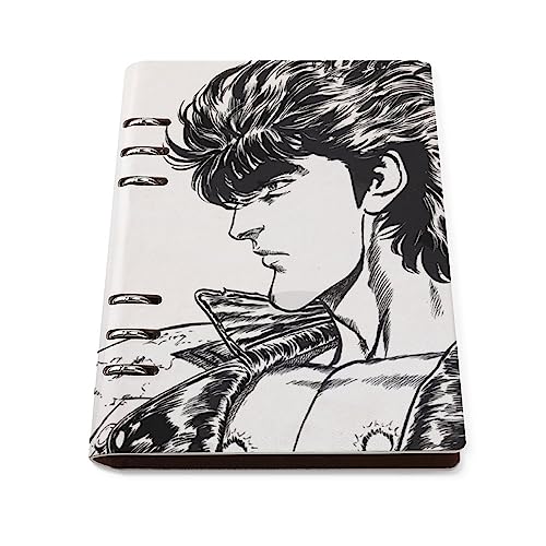 北斗の拳 バインダーノート 日記帳 システム手帳 横罫 キャンパスノート スマートリング A5サイズ手帳 6穴リング ビジネスノート 高級 PUレザーカバー 90枚収容 文房具 ビジネスオフィス用品 卒業記念品 プレゼント 23*17.5*2.5cm