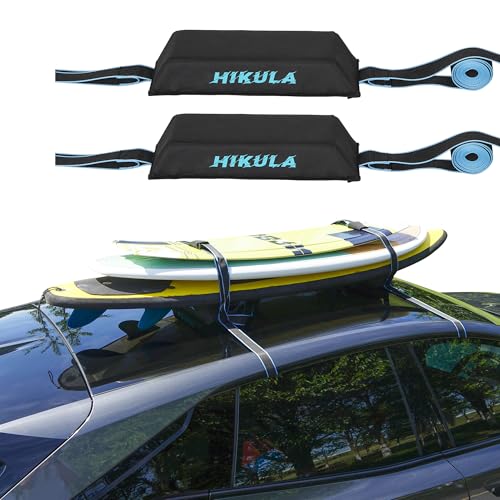 Surfboard Roof Racks - Premium Surfboard Car Rack Padded Systems for Surf Board Paddle Board & SUP No Scratch Buckles and Extra-Wide 1.5 in Straps Easy Setup Any Car Carries up to 3 Boards