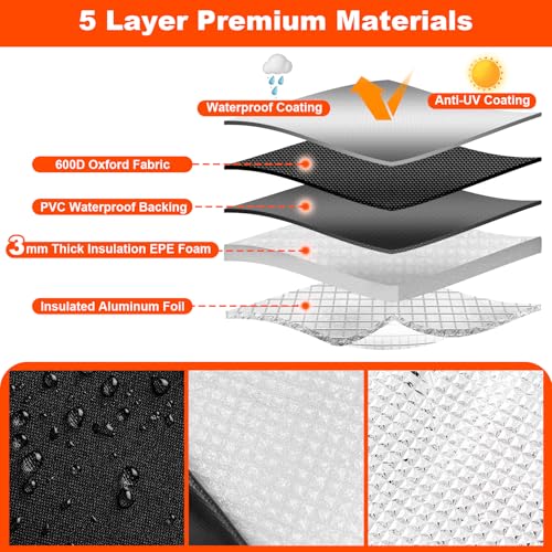 Image of TRELC Winter Air Conditioner Covers for Outside Units, 3mm Thickened Insulation EPE Foam for Insulation, Heavy Duty 600D Winter AC Cover, 5 Layers Insulation Outdoor AC Cover(28 inch W x 28 inch D x 32 inch H)
