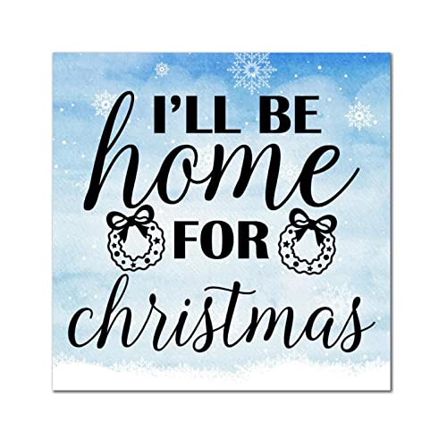 Plaque en bois I'll Be Home for Christmas pour célébrer l'esprit de famille