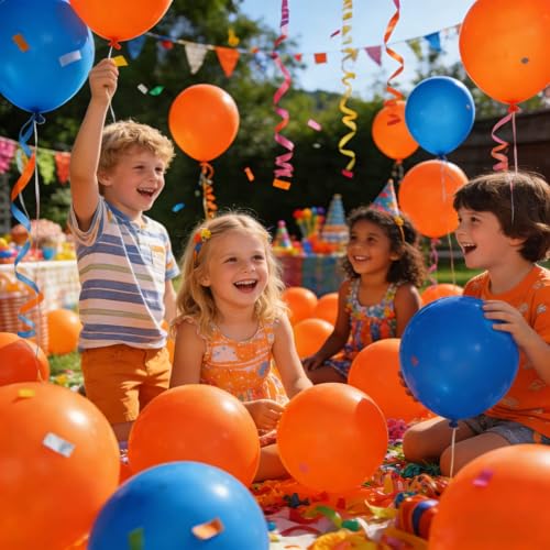 Image of 110pcs Orange Balloon 12 inch, Orange Latex Balloons for Birthday Party Baby Shower Wedding(with 2 Ribbons). (Pack of 3)