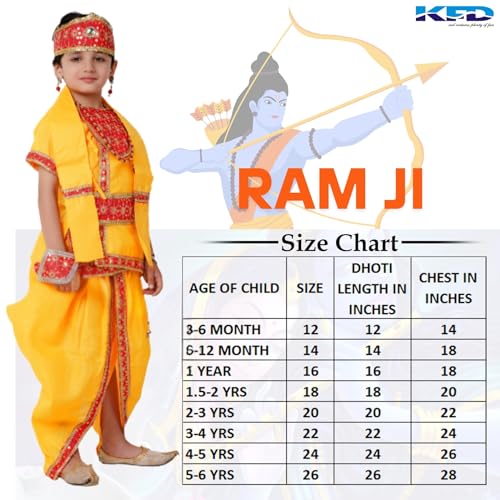 Image of Kaku Fancy Dresses Ram Costume for Kids Infant Baby Ram Dress for Boys with Accessories