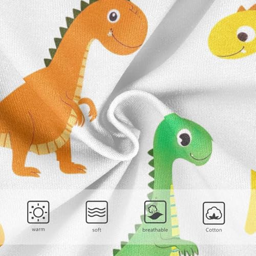 Toddler Briefs, Cute Cartoon Dinosaurs White Girls Underwear Cotton, 2T–8 Years3