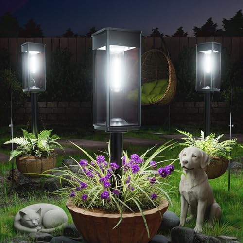 SUPER BRIGHT Solar Pathway Lights Outdoor, 8 Pack Solar Lights Outdoor, Auto On/Off, IP65 Waterproof Solar Garden Lights Solar Powered Landscape Lighting for Yard Patio Walkway Driveway Pathway