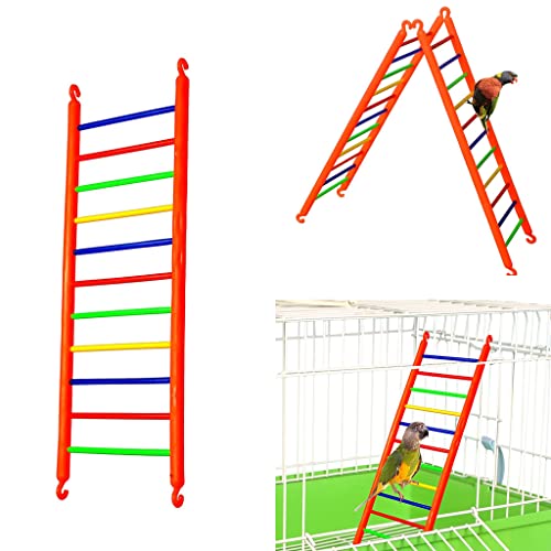 VAYINATO-Birds-Colorful-Plastic-Climb-Ladder-Toy-Pack-of-2-Cage-Accessories-for-Love-Birds-Parrot-Parakeet-Budgies-Cockatiel-Etc-Medium-21CM-by-Petzlifeworld