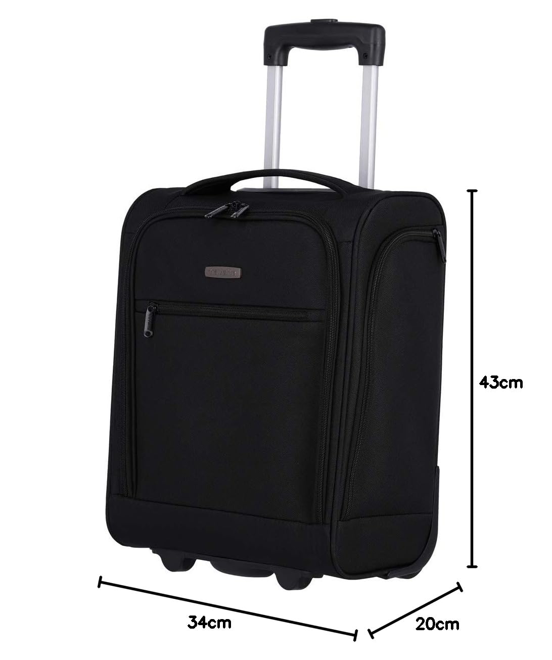 Travelite Handgepäck Koffer leicht, mit Liquids Bag, 2 Rollen, Cabin Underseater, Weichgepäck Trolley klein, 43cm, 28 Liter
