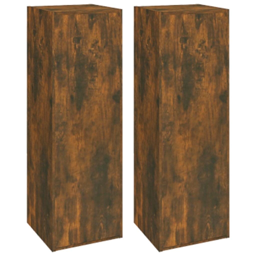 6-TLG. TV-Schrank-Set Räuchereiche Holzwerkstoff, Wandmontage, Modernes Media-Center mit Stauraum, für Wohnzimmer, Schlafzimmer