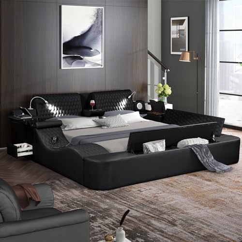 Multifunction Smart Bed - Luxury Bed Frame with Lights and Massag...